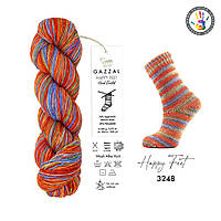 Gazzal HAPPY FEET (Газзал Хеппі Фіт) №3248 (Пряжа для шкарпеток, мериносова вовна, нитки для в'язання)