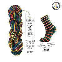 Gazzal HAPPY FEET (Газзал Хеппи Фит) № 3250 (Пряжа для носков, мериносовая шерсть, нитки для вязания)