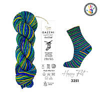 Gazzal HAPPY FEET (Газзал Хеппі Фіт) №3251 (Пряжа для шкарпеток, мериносова вовна, нитки для в'язання)