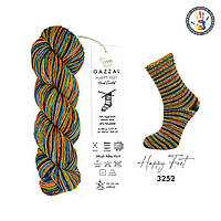 Gazzal HAPPY FEET (Газзал Хеппі Фіт) №3252 (Пряжа для шкарпеток, мериносова вовна, нитки для в'язання)