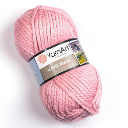 Пряжа для ручного в'язання YarnArt Alpine Maxi (Альпін максі) товста зимова пряжа нитки 673 рожевий