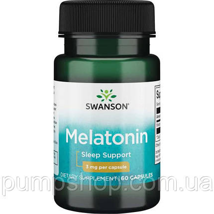 Мелатонін Swanson Melatonin 3 мг 60 капс., фото 2