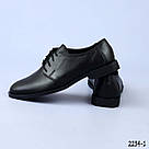 Жіночі шкіряні туфлі без підборів на шнурівці, фото 8