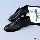 Жіночі шкіряні туфлі без підборів на шнурівці, фото 7