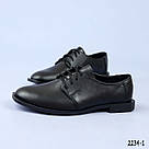 Жіночі шкіряні туфлі без підборів на шнурівці, фото 4