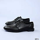 Жіночі шкіряні туфлі без підборів на шнурівці, фото 3