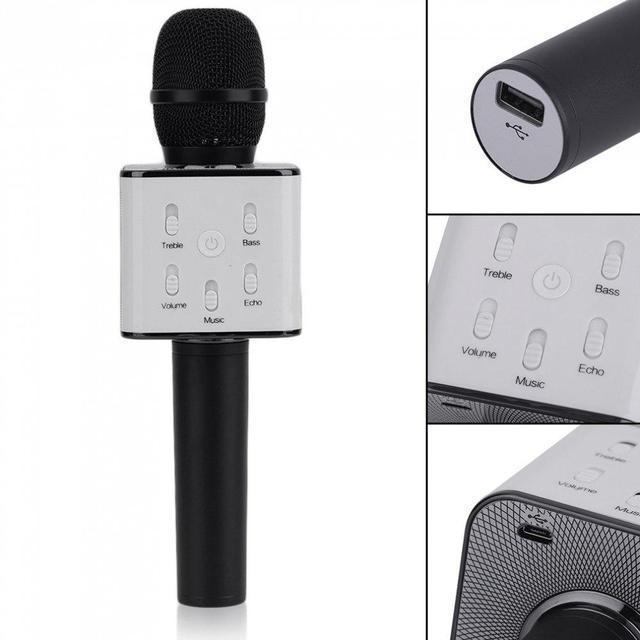 Караоке-мікрофон q7, Бездротовий Bluetooth караоке-мікрофон (Чорний), фото 1