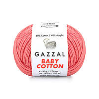 Gazzal Baby Cotton(Беби коттон) 3435 ярко-коралловый