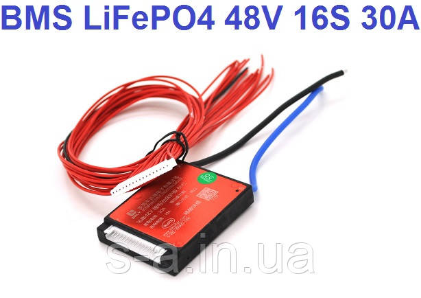 30A BMS контролер плата DaLy LiFePO4 48V 16S 30A симетрія, фото 1