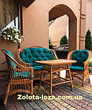 Плетені меблі з лози. В наборі з подушками. Арт: 1454, фото 5