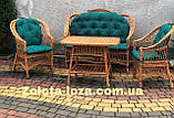 Плетені меблі з лози. В наборі з подушками. Арт: 1454, фото 2