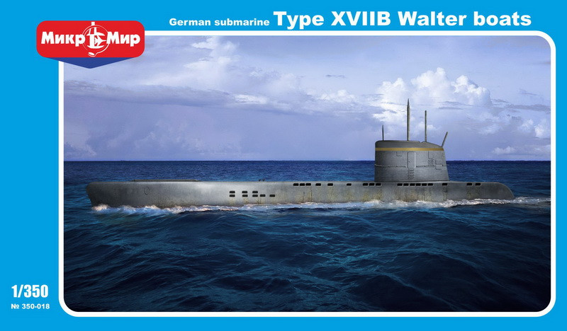 Пластикова модель 1/350 Mikro Mir 350-018 німецький підводний човен U-boat type XVIIB