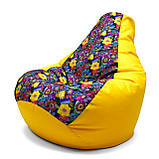Крісло мішок, крісло мішок Груша з ПУФ XL 130*90 з Принт, фото 6
