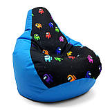 Крісло мішок, крісло мішок Груша з ПУФ XL 130*90 з Принт, фото 8