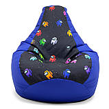 Крісло мішок, крісло мішок Груша з ПУФ XL 130*90 з Принт, фото 9