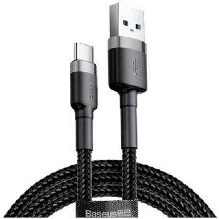 Кабель BASEUS CATKLF-BG1 Сafule USB-USB Type-C 3A, 1м, чорний, фото 3