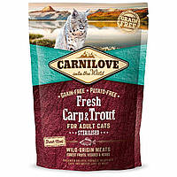 Сухой корм для стерилизованных кошек Carnilove Fresh Carp & Trout с рыбой 400 г