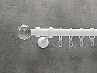 Карниз Quadrum Люмиера 300 см одинарный Белый открытый 25 мм гладкая (кольца с крючками)