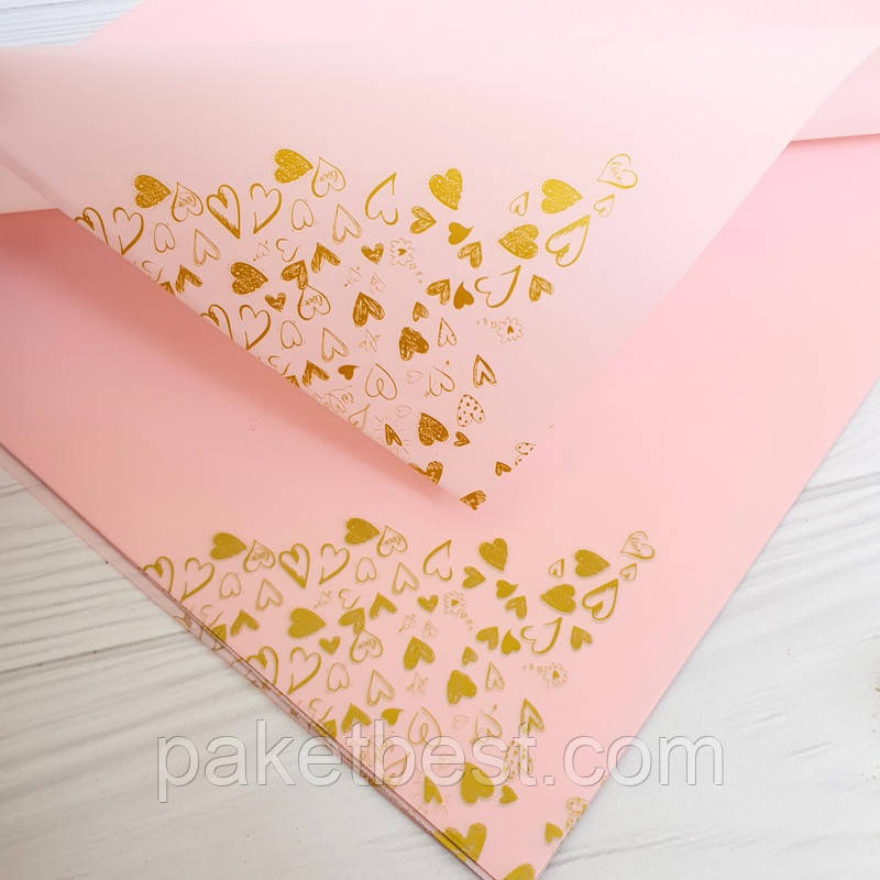 Калька для квітів ( 58х58 см) 20 штук "Сердечка", фото 1