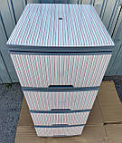 Пластиковий сірий комод Смужки рожеві, фото 2