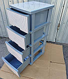 Пластиковий сірий комод Смужки рожеві, фото 8