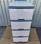 Пластиковий сірий комод Смужки рожеві, фото 10