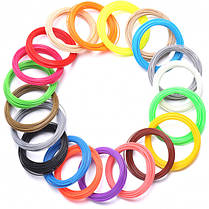 Пластик до 3D ручки. Еко 3D-пластик PLA. Набір з 20 кольорів. YQ-607 (200 метрів), фото 2