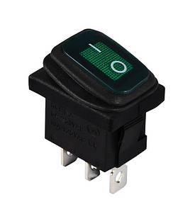 KCD1-2-101WN G / B 220V Перемикач 1 клав. (Зелений), захищений від вологи з підсвічуванням TNSy