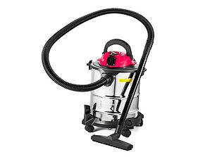 Промисловий пилосос BauMaster VC-7220BE, 1300 Вт, бак 20 л, бак для води, розетка для інструменту