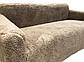 Чохол на диван з підлокітниками, без оборки, хутряний, плюшевий, натяжнийа, великого розміру Venera капучіно, фото 4