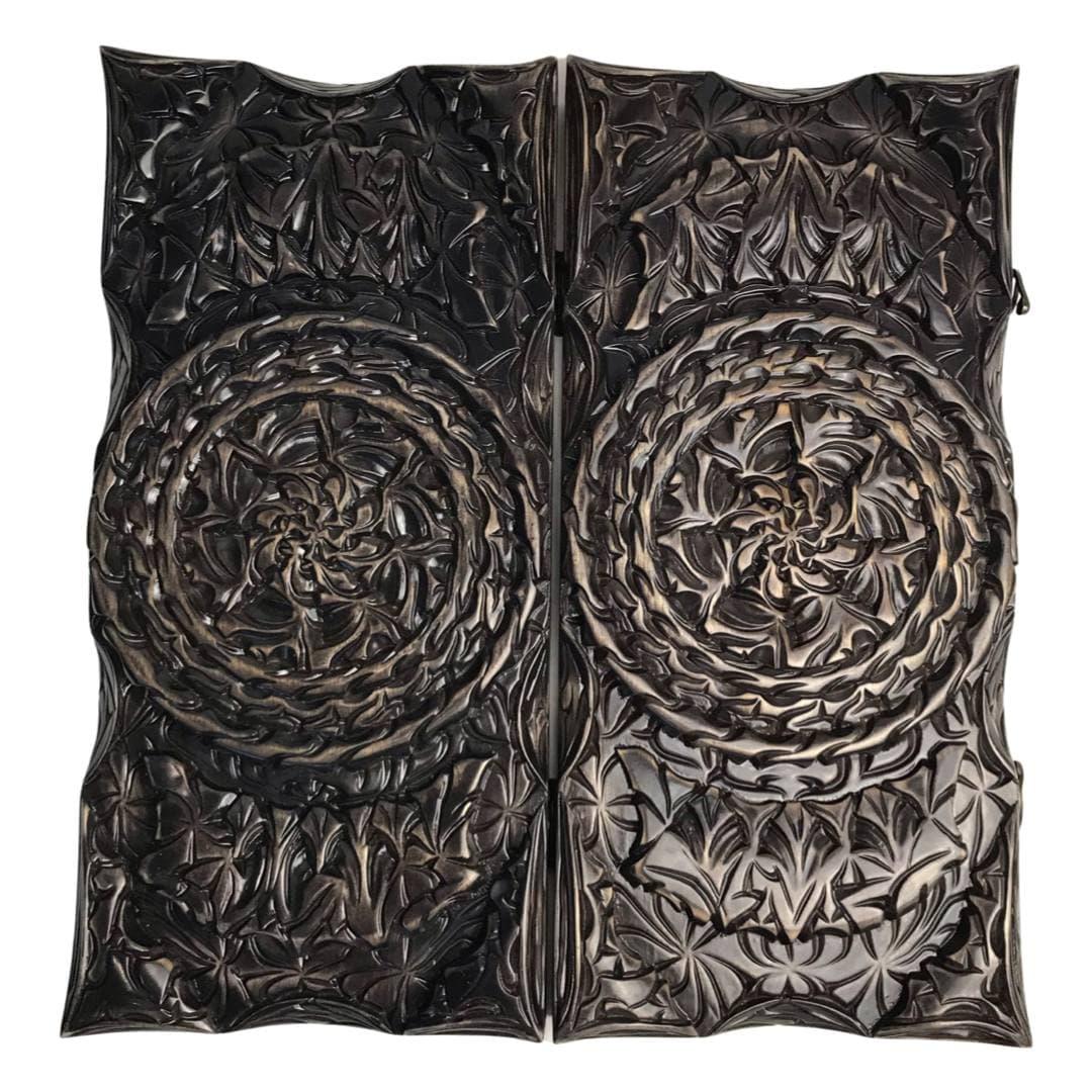 Нарди дерев'яні з різьбленням під склом, 50×23×8 см, арт.192304