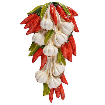 Настінний декор із кераміки для кухні "Чесня"