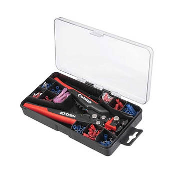 Знімач ізоляції автоматичний 200 мм, з набором обтискних клем STORM INTERTOOL HT-7024 Знімачі ізоляції