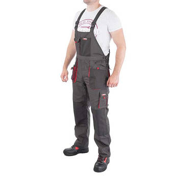 Робочий напівкомбінезон INTERTOOL SP-3021, комбінезон для ремонтних робіт поліестер/бавовна, міцний комбінезон розмір S