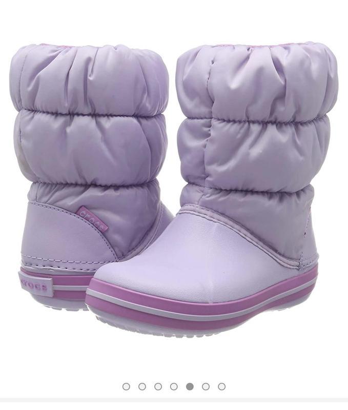 Дитячі зимові чоботи Crocs Kids LodgePoint Boot Рожеві затягування