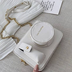 Мініатюрна сумка у вигляді фотоапарата MAVKA, колір білий
