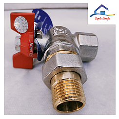 Кран кутовий кульковий SOLOMON 3/4" з накидною гайкою(американка)посилення PN40
