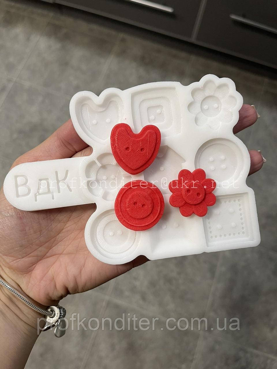 ЕКСКЛЮЗИВ! Силіконовий Молд для шоколаду, карамелі і мастики "Гудзичка асорті", фото 1