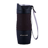 Термокружка Kamille KM-2052A 380мл Коричневий Термочашка з нержавіючої сталі Термокружка для кави та чаю, фото 2