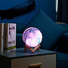Нічник 3D Moon Night Light акумуляторний з USB, 16 кольорів + Пульт / Настільна лампа-світильник 3D Космос, фото 3