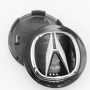 Ковпачки (заглушки) на литі диски ACURA (Акура) 70 мм Чорні, фото 3