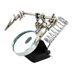 YUF Держатель плат и паяльника MG16130 с лупой (d=65 мм, 5x)