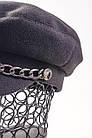 Жіноча кепі Симона кашемір (ланцюг) чорний, фото 2