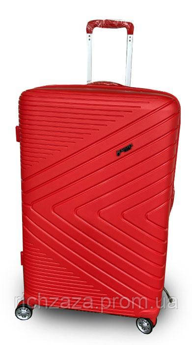 Большой красный дорожный чемодан (L) полипропилен на 4 колесах фирма AIRTEX Paris 281 red
