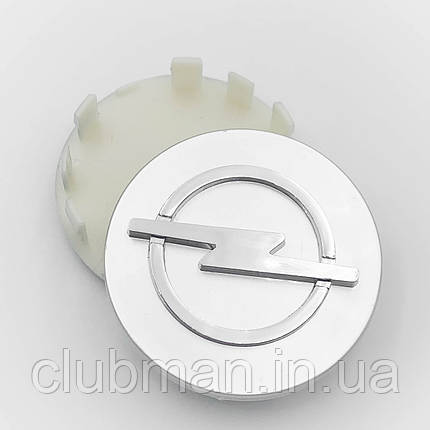 Ковпачки (заглушки) в литі диски OPEL (Опель), 58 мм Сріблясті, фото 1