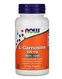 Л-карнозин NOW L-Carnosine 500 mg 50 капсул, фото 7