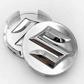 Ковпачки (заглушки) в литі диски SUZUKI (Сузукі) 54 мм Сріблясті Хром (43252-63J10-0PG)