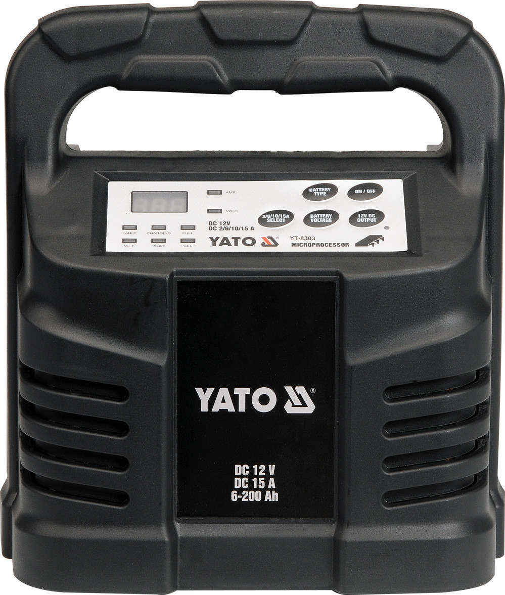 Зарядное устройство для аккумуляторов 12 В YATO 15 А 6-200 Ач