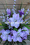 Штучні квіти — Помінальний букет "Магнолія, ірис", 80 см Ліловий, фото 2