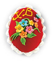 Кондитерський декор прикраса на паску пасхальне яйце оздоблене №3